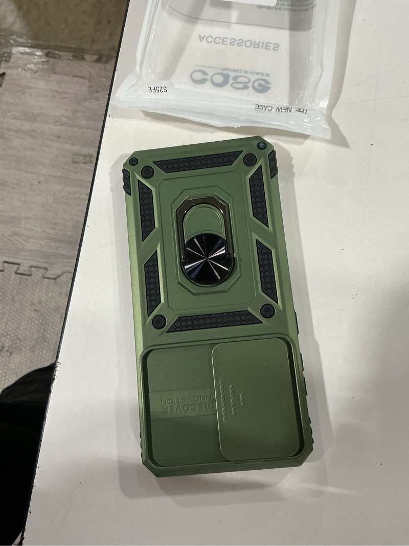 Condition photo showing Good Condition for sunstory for samsung galaxy s25 fe 5g case with hd screen protector & slide camera cover & rotated ring kickstand, [military-grade] phone case for galaxy s25 fe, armygreen armygreen for galaxy s25 fe 1