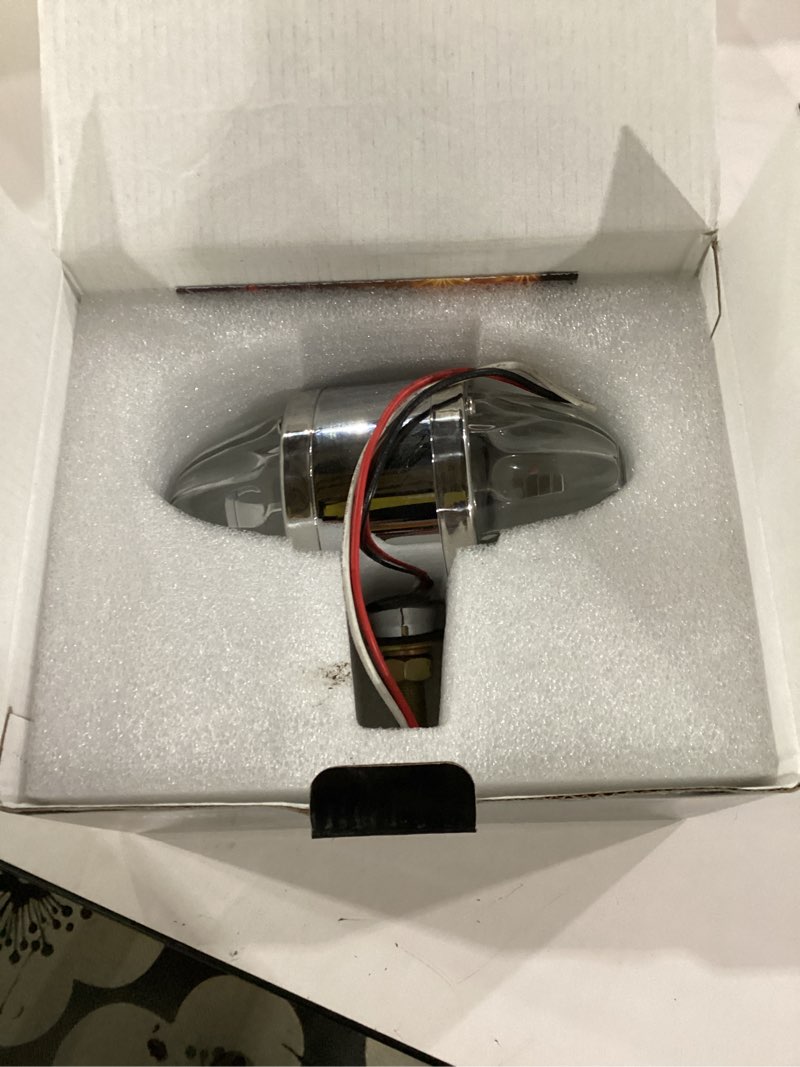 Condition photo showing Good Condition for not tested**** partsam 1x glass watermelon light dual revolution double-face amber red led turn signal marker tail light, zinc alloy housing clear lens post mount for peterbilt freightliner semi truck trailer 12v