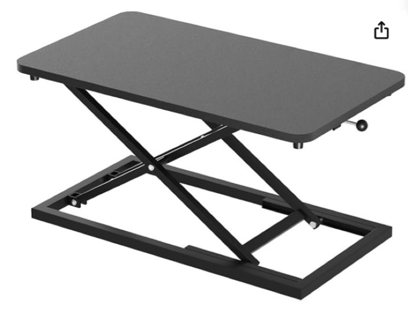Decoholic Single 24 inch Scissors Lift Keyboard and Mouse Riser, Height Adjustable Standing Desk Converter for Ergonomic Sit Stand Workstations?suitable to hold large/small items (24inch, Black)