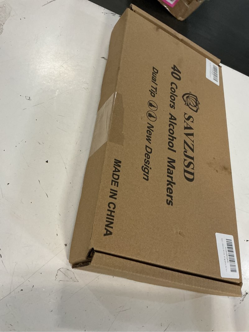 Condition photo showing New/Like New for savzjsd 40 colors alcohol markers, premium dual tip markers set with metal box for artists, adults in coloring & painting (brush & fine dark color scheme