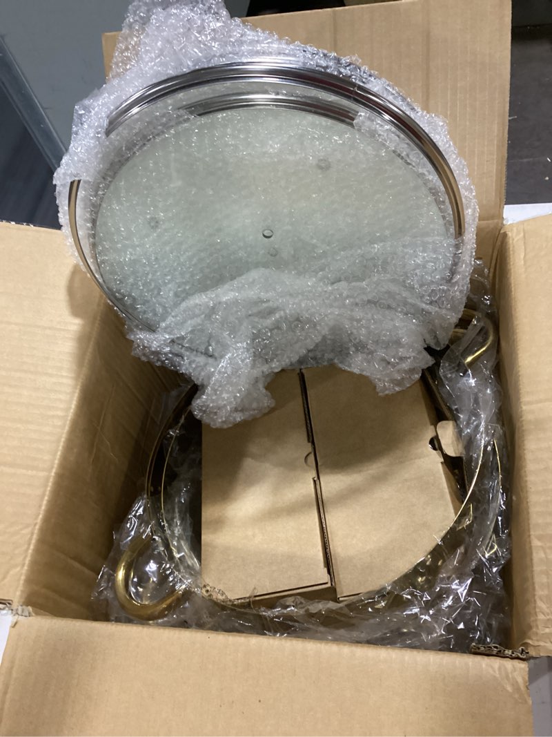 Condition photo showing Good Condition for chafing dish buffet set 4 pack, 5qt gold round chafing dishes for buffet, high grade chafers and buffet warmers sets with glass lid, rolled-edge food warmers for parties, weddings, catering gold-glass lid-4 pack-5qt