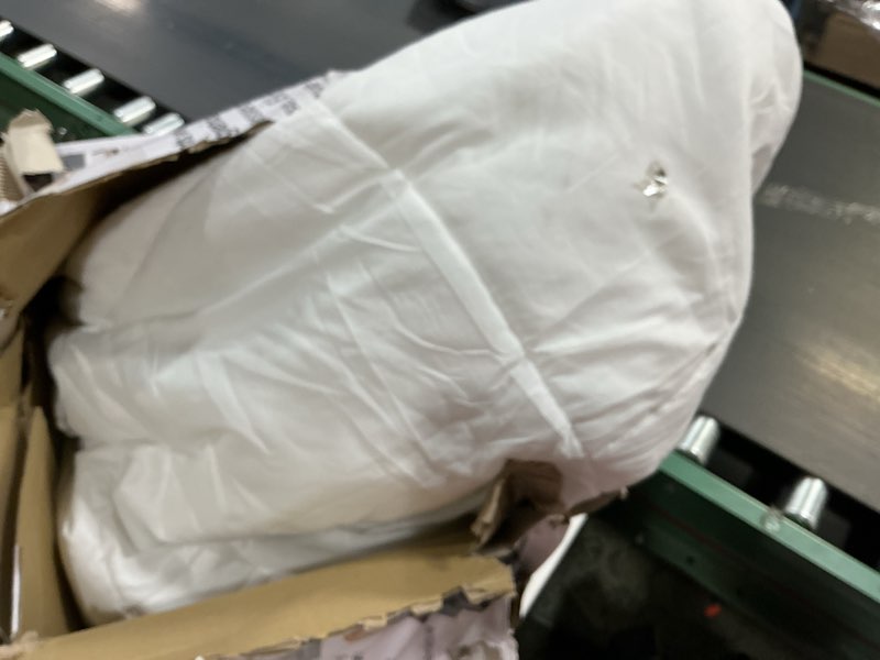 Condition photo showing As Is for Utopia Bedding Comforters Queen Size, All Season Duvet Insert, Down Alternative Box Stitched Bed Comforter with Corner Tabs, Machine Washable (White) Queen (Pack of 1) White