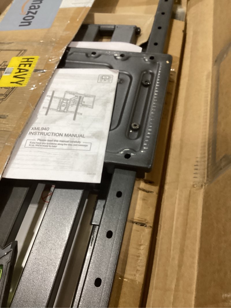 Condition photo showing Good Condition for usx mount 8" sliding design/heavy duty full motion tv wall mount for 32-120" tvs, ultra-large dual arm mount for 16/18/24" studs with swivel,tilt&level/preassembled, max vesa 800x600 up to 165lbs for 32" to 120" tvs, 24" studs