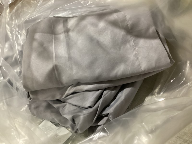 Condition photo showing Good Condition for unsure of size.. amazon basics lightweight super soft, wrinkle-free, breathable luxury microfiber 4 piece bed sheet set with 14-inch deep pockets, full, dark gray, solid dark gray full