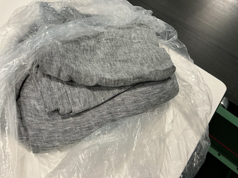 Condition photo showing Good Condition for european linen chambray fitted sheet set, queen, charcoal