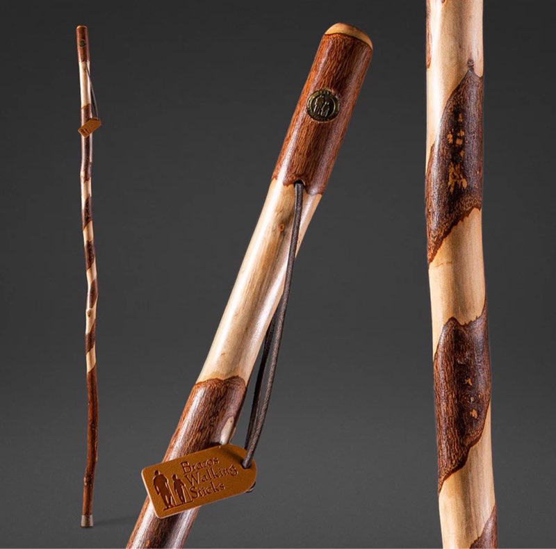 vive wooden walking stick - willow cane for seniors hiking ...