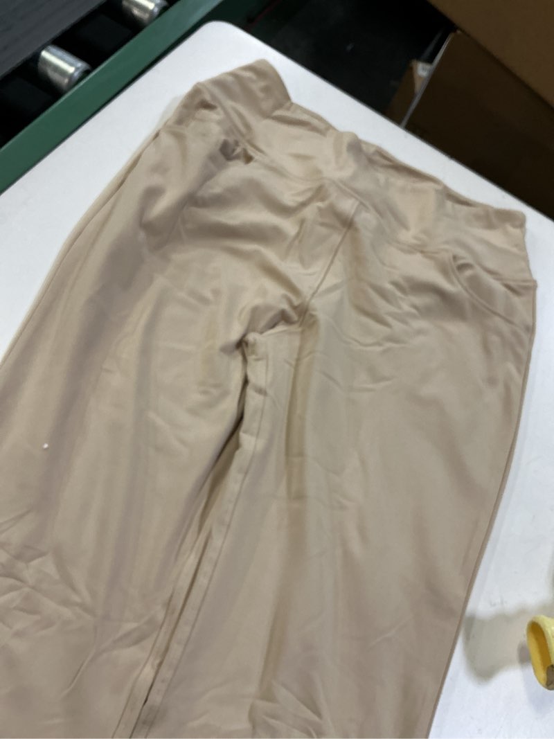 Condition photo showing Good Condition for Rammus Womens High Waist Yoga Dress Pants with Pockets Stretch Work Pants for Women Bootcut Leg Slacks for Office Casual Large Stone size L 
