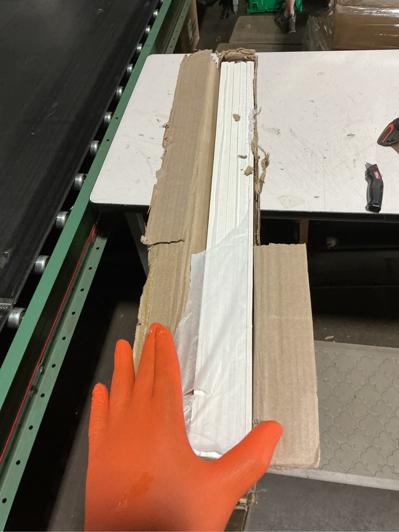 Condition photo showing As Is for 2ft x 4ft printed pro ceiling tile?drop ceiling tiles 24 x 48in. waterproof, washable and fire-rated - reusable - high-grade pvc to prevent breakage-package of 10 tiles printed white 2ft x 4ft