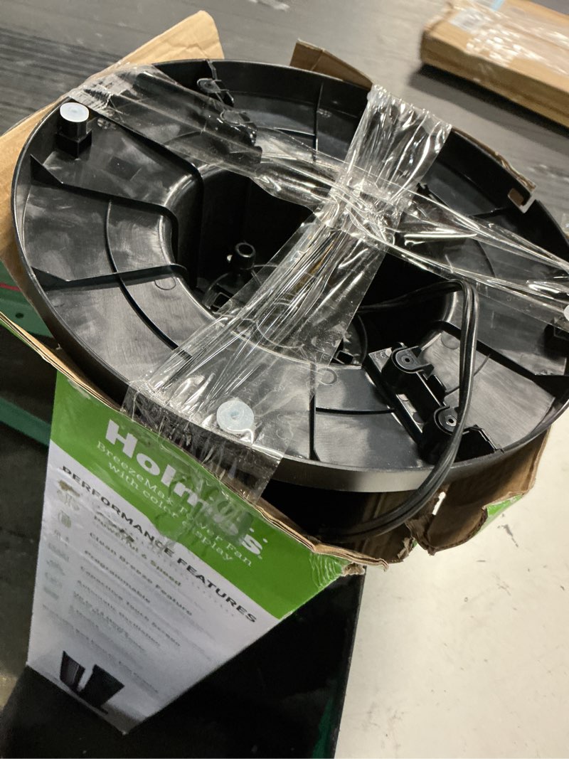 Condition photo showing As Is for holmes 40' breeze max tower oscillating fan with clean breeze
