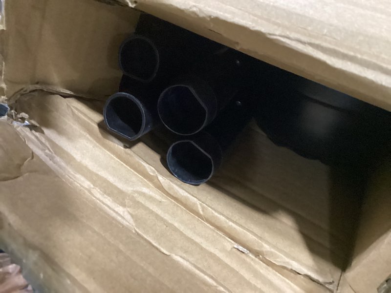 Condition photo showing As Is for Zenna Home Double Curved Shower Curtain Rod, No Drill, 50-72 Inch Adjustable Tension Curved Shower Rod for Bathroom, Rustproof Double Rod, Non-Slip, Adds Room in Shower, Matte Black