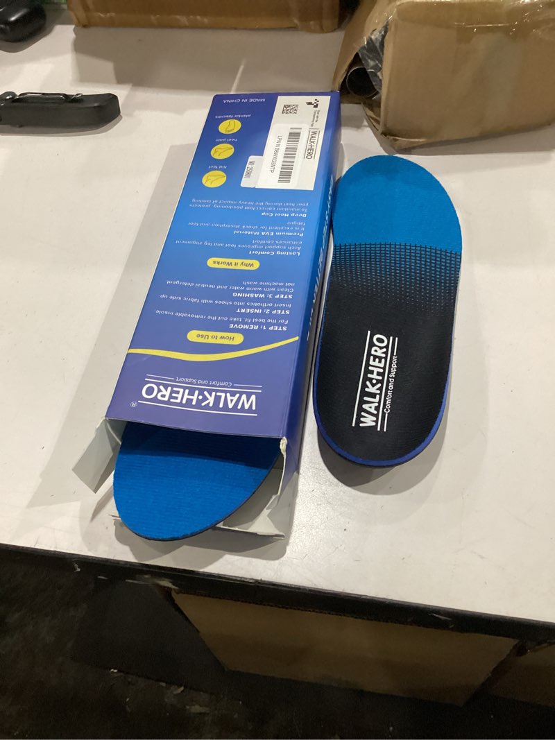 Condition photo showing New/Like New for Inserts Relieve Plantar Fasciitis - Flat Feet Insoles Arch Supports, Orthotic Insoles for Foot Pain Arch Pain Reduce Muscle Fatigue Absorb Shock (Mens 6-6 1/2 | Womens 8-8 1/2) Blue Mens 6 - 6 1/2 | Womens 8 - 8 1/2