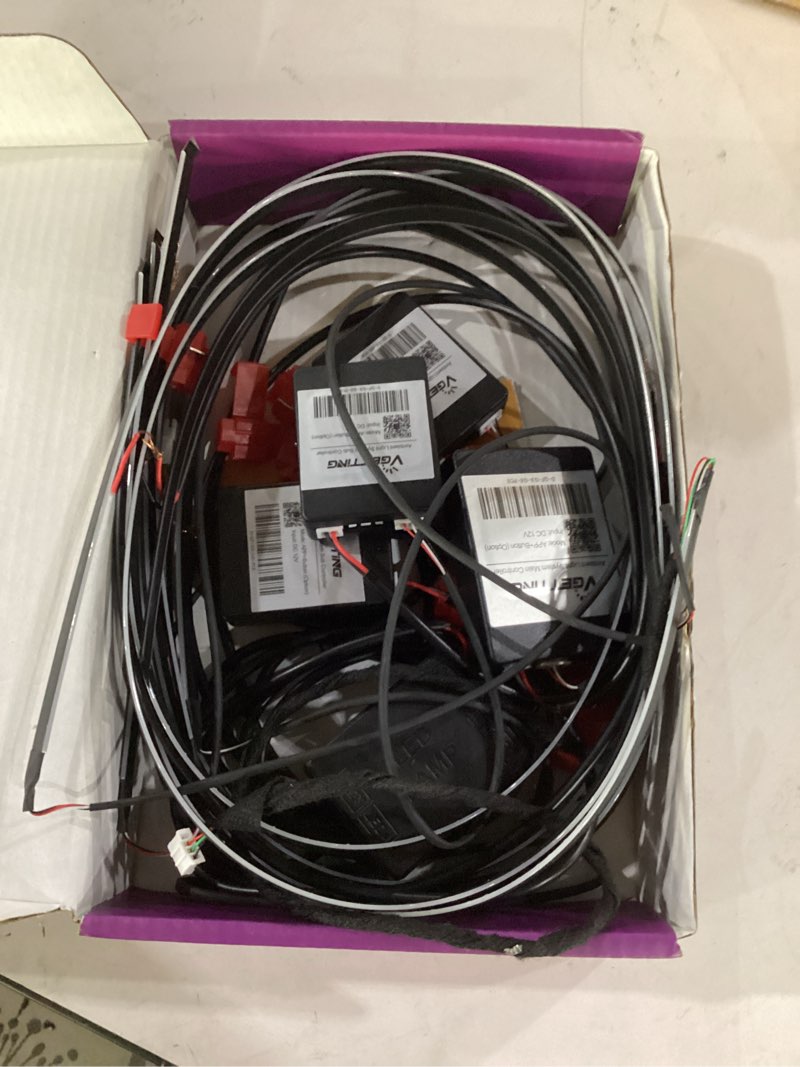 Condition photo showing As Is for not tested**** dreamcolor acrylic interior car led strip light with wireless app, rgb 6 in 1 with 175 inches 593 leds fiber optic strip lights for car, dynamic chasing music sync neon car ambient lighting kits dreamcolor 6 in 1