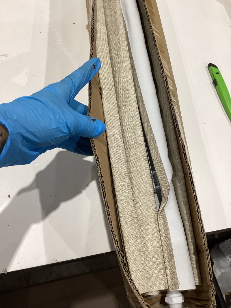 Condition photo showing Good Condition for lazblinds no tools no drill cordless roman shades for windows, blackout thermal insulated uv blocking window blinds, lightweight fabric blinds for indoor windows, 38" w x 60" h, blackout - beige beige 38" w × 60" h