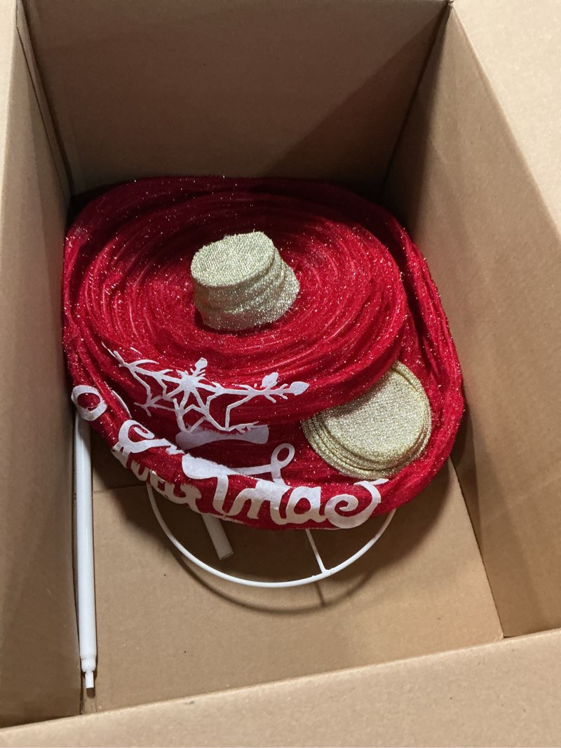 Condition photo showing Good Condition for 31.5 Inch Giant Outdoor Christmas Ball Ornaments with Pop-up Stacked LED Light Large Christmas Lawn Ornaments Xmas Yard Decoration Oversized Holiday Patio Light up Porch Garden Decoration