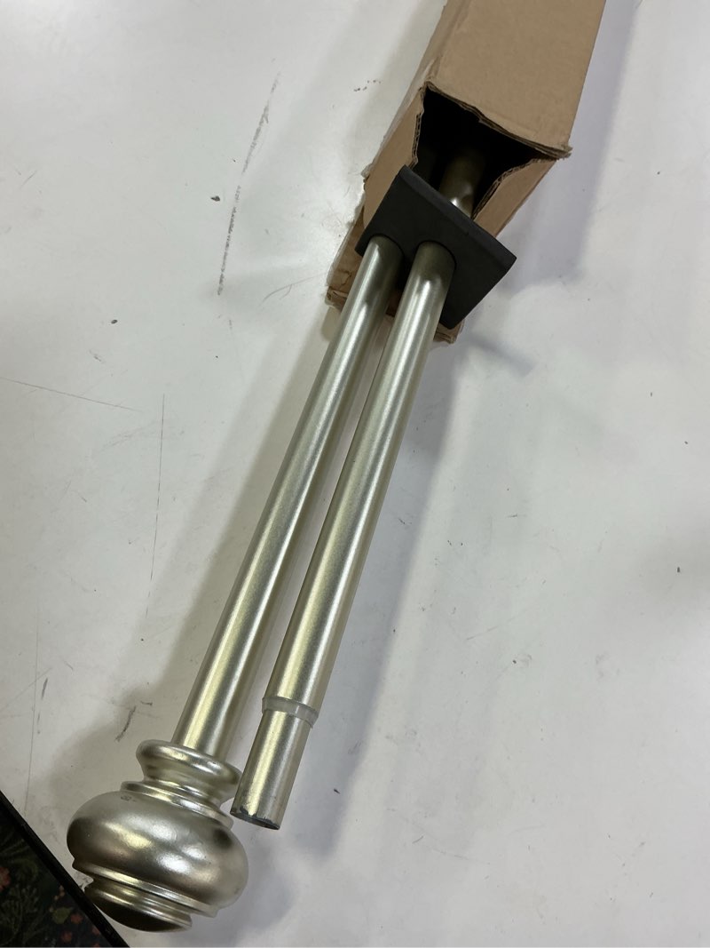 Condition photo showing Good Condition for H.VERSAILTEX Window Curtain Rods for Windows 66 to 120 Inches Adjustable Decorative 3/4 Inch Diameter Single Window Curtain Rod Set with Classic Finials, Nickel 66"-120" Nickel