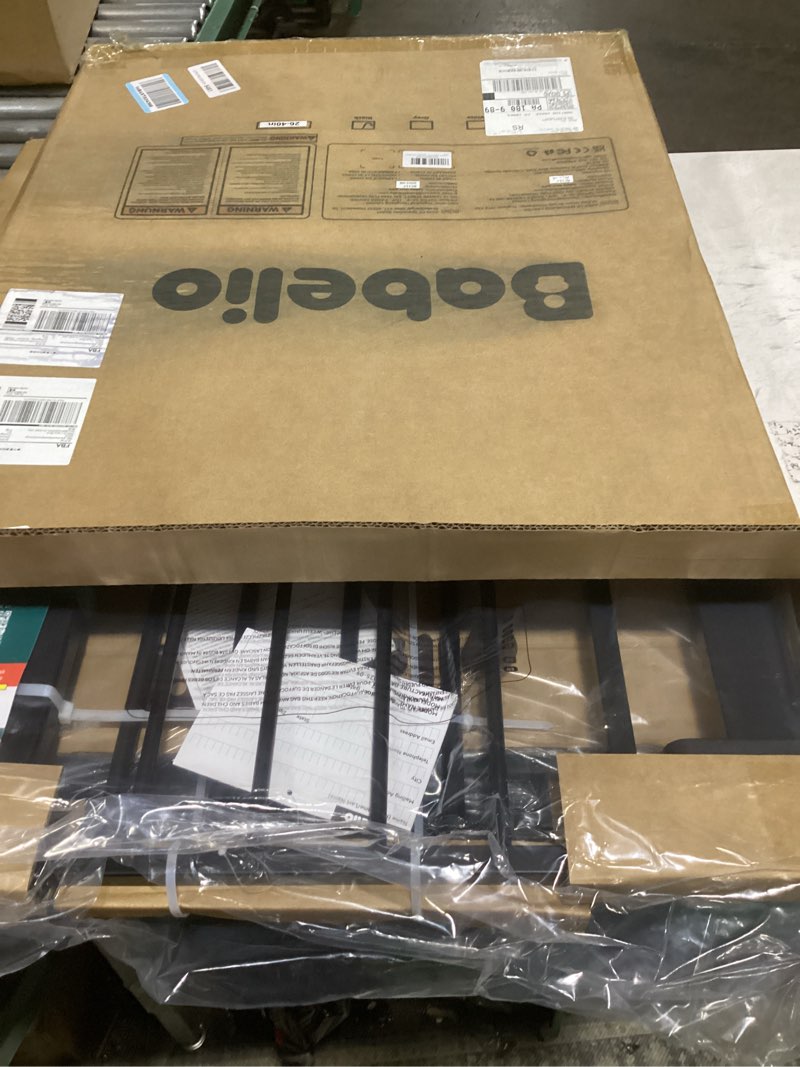 Condition photo showing Good Condition for babelio smart baby gate with auto-unlock/close, pressure mounted no drill for doorways/top of stairs. pet/dog door wide walk thru w/infrared sensor & instant safety alert (black, 26.3-37.8" w, 30" h) black 26.3-37.8" w, 30" h