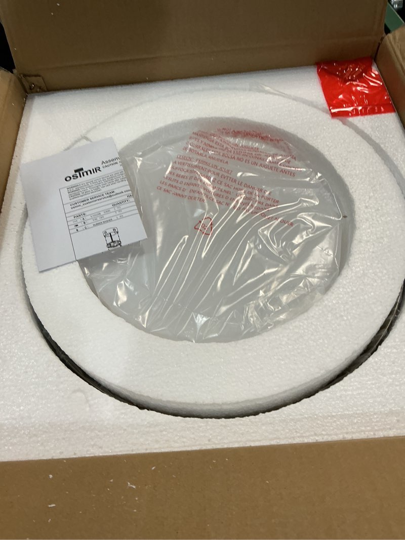 Condition photo showing New/Like New for 15in led flush mount ceiling light, 28w dimmable ceiling light fixtures with frosted glass, black and gold finish modern ceiling light for bedroom kitchen living room, 3cct, os-dy2001-bk