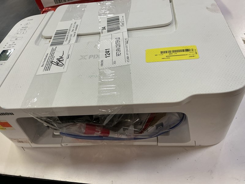 Condition photo showing As Is for pixma ts3722 wireless all-in-one home printer with scanner and copier, with pg-275 and cl-276 inks