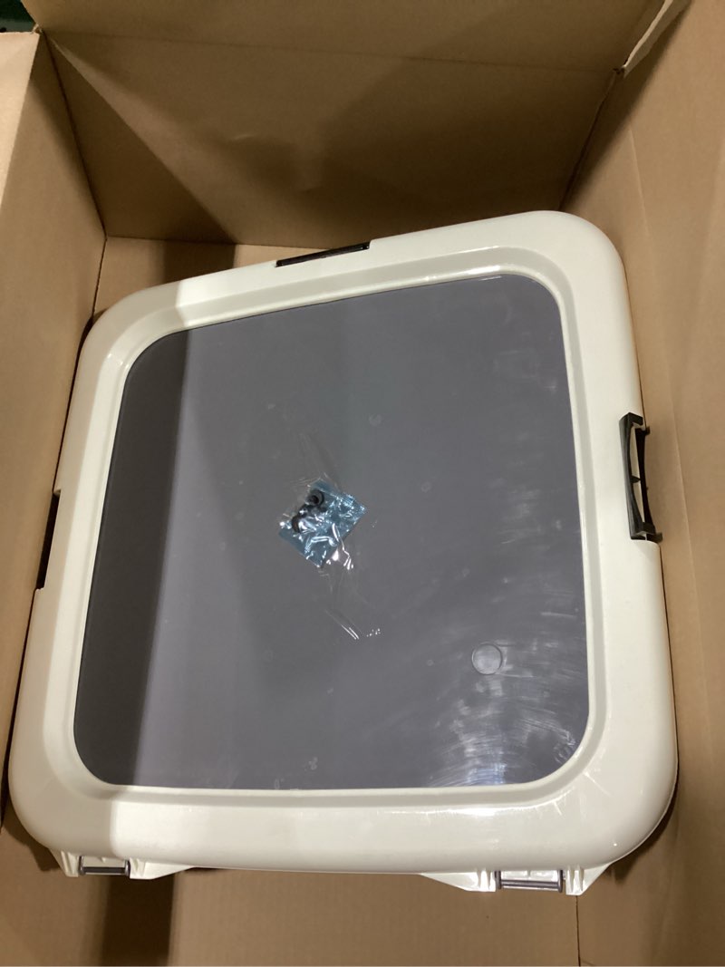 Condition photo showing Good Condition for iris usa pee pad holder - for regular sized dog and puppy pee pads, secured latches, non-skid feet, high polish finish for easy cleaning, leak protection, fits 22"x22" pad or larger, black/gray