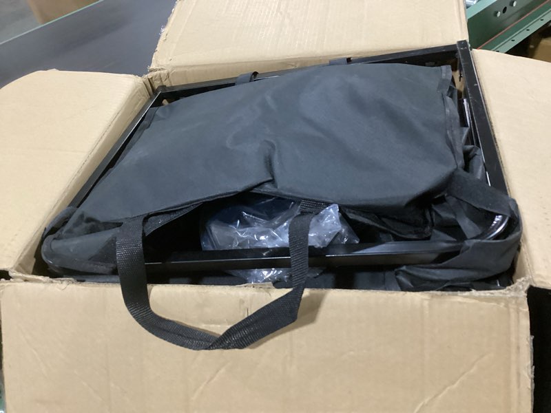 Condition photo showing As Is for amazon basics collapsible folding heavy duty utility wagon for outdoor sports, 265 pounds weight capacity, camping, garden, and shopping, 27.6 x 40.9 x 20 inches, black