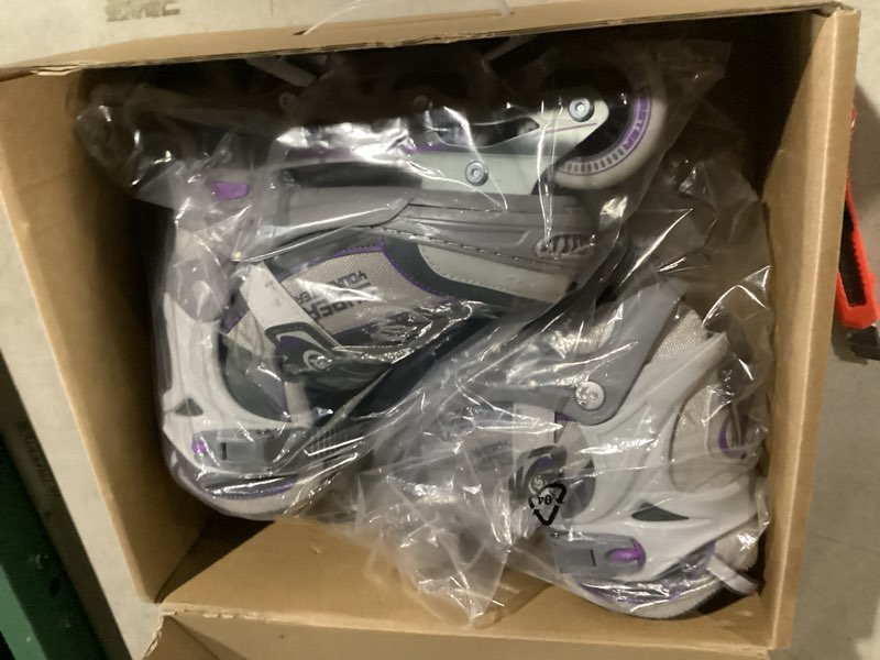 Condition photo showing Good Condition for Women's Adjustable Inline Skate, Roller Skates Blades for Female Adults Purple Large-Women 5-8