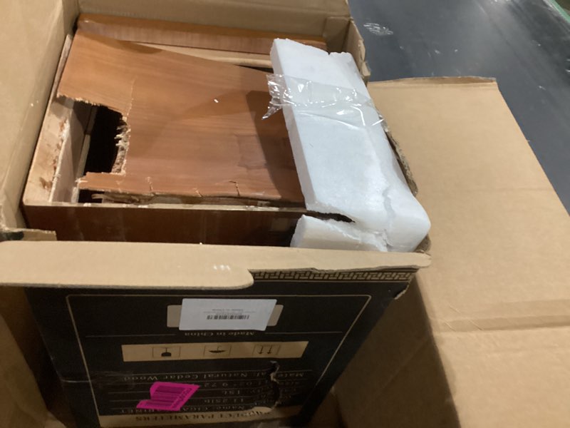 Condition photo showing As Is for cigar humidor, desktop cigar humidor cabinet light control system with spanish cedar wood shelves, hygrometer, 3 humidifiers and cigar accessories drawer, father's day gift for men (brown)