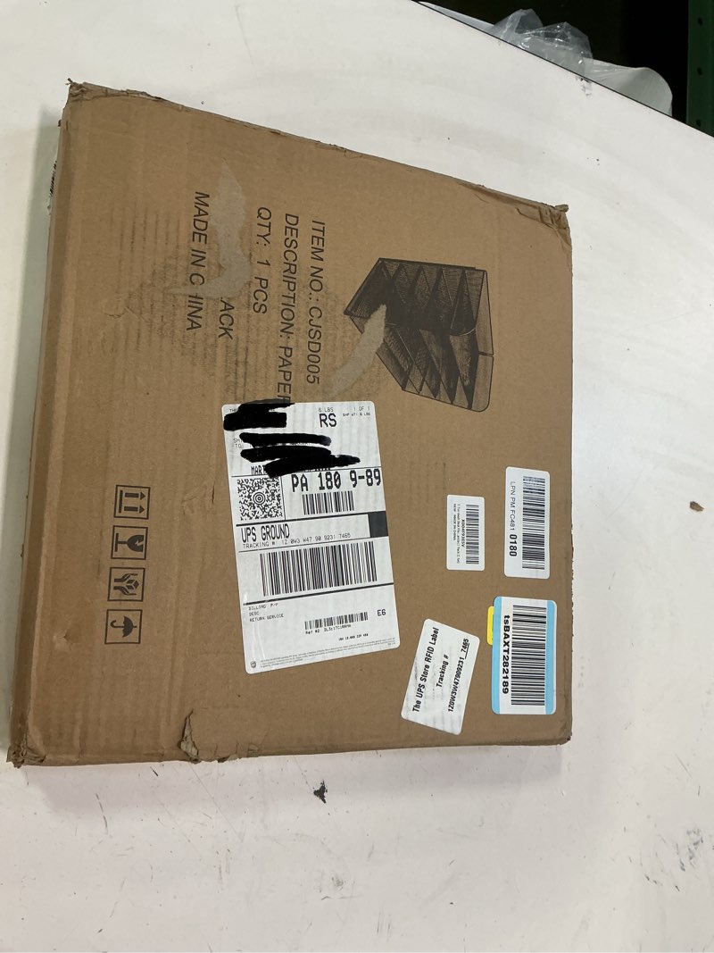 Condition photo showing New/Like New for A4/Legal/Letter Size?5 Tier Mesh Letter Tray File Organizer,15.2 x 9.5 x 13.4 inches,Office File Folder Holder,Space Saving,Black 1-Pack