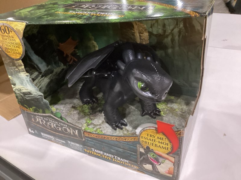 Condition photo showing New/Like New for dreamworks dragons how to train your dragon, tame & train interactive toothless with 60 sounds & reactions, kids toys for boys & girls ages 4 & up