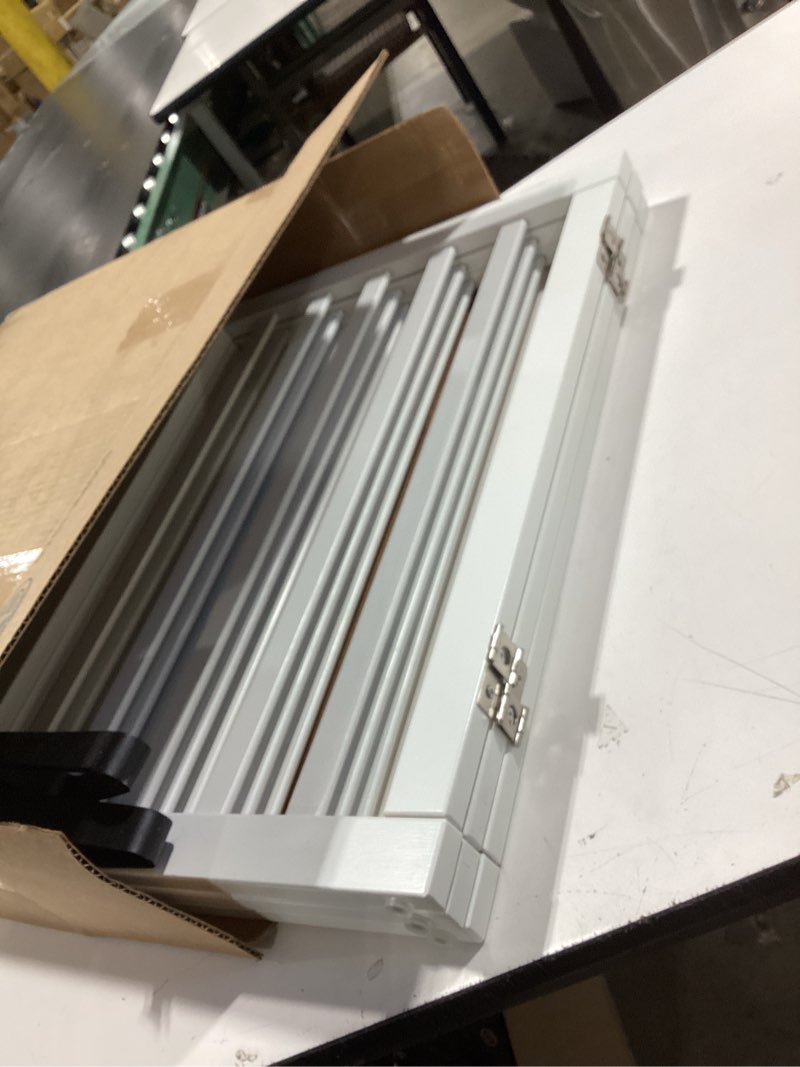 Condition photo showing Good Condition for white 18-55" wide pet gate, bamboo dog gate for stair, foldable dog gates for doorways house, freestanding pet gates 24inches tall, doogie puppy gate fences indoor bamboo dog gate white 3 panel - 55 inches wide
