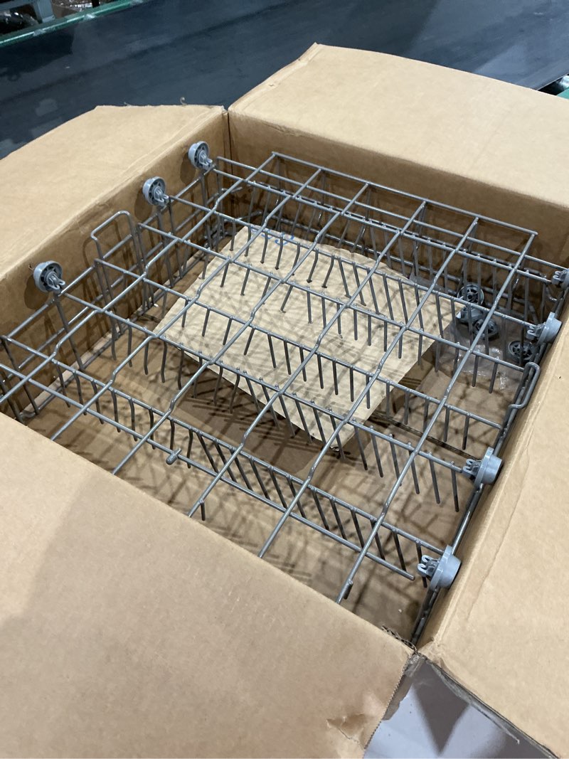 Condition photo showing As Is for whirlpool dishwasher lower rack 8561705, 8519478, 8539225, ap4303664