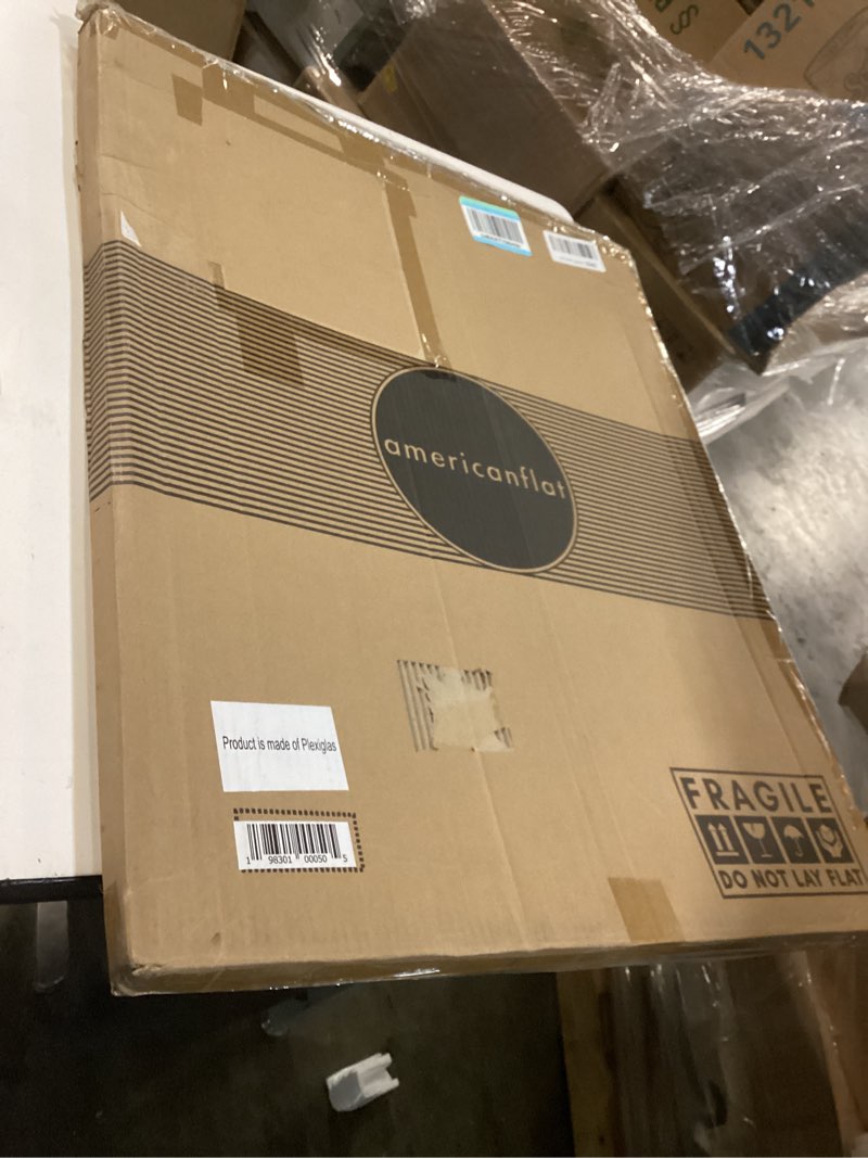 Condition photo showing As Is for Americanflat 22x28 Poster Frame with Polished Plexiglass - Use as 18x24 Frame with Mat or Display 22x28 Photo Without Mat - Streamline Collection - Thin Border Picture Frames for Wall - White White 22x28 1 Pack