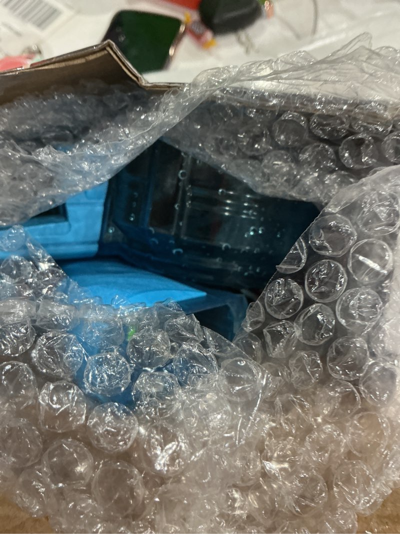 Condition photo showing As Is for cy05 electric water gun with lights, induction light-emitting muzzle, 425ml water tank, 26-33ft range for kids ages 3+ (blue)