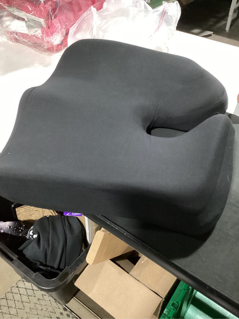 Condition photo showing Good Condition for cushion lab patented pressure relief seat cushion for long sitting hours on office & home chair - extra-dense memory foam for soft support. car pad for hip, tailbone, coccyx, sciatica - black