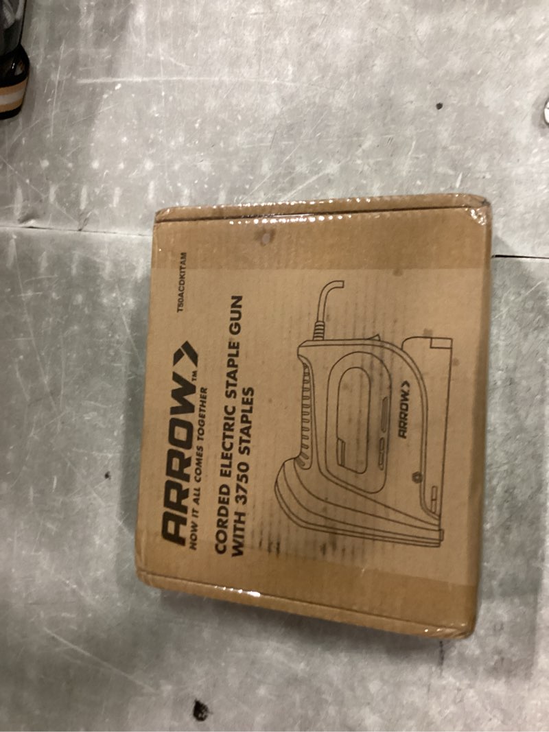 Condition photo showing New/Like New for arrow electric staple gun kit, corded stapler with 3750 pieces t50 1/4", 3/8", 1/2" staples, for upholstery professional and diy projects, t50acd
