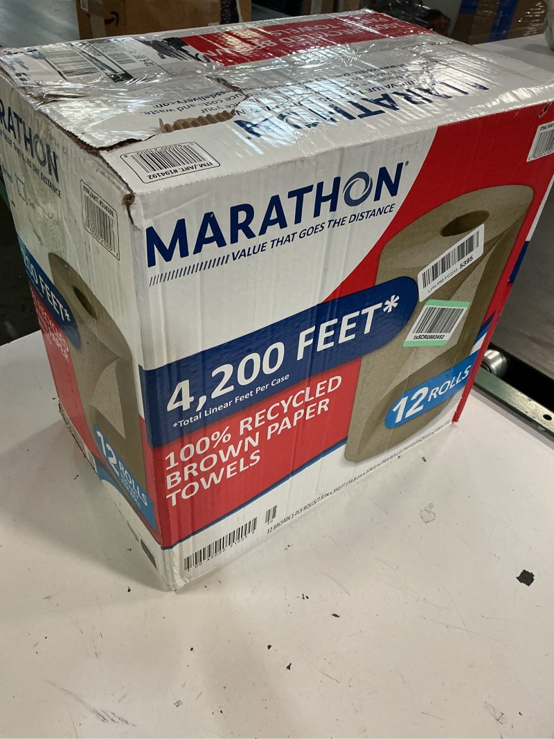 Condition photo showing New/Like New for marathon 1-ply hard roll towel 8" 12 ct