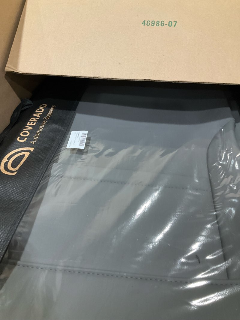 Condition photo showing Good Condition for Coverado Seat Covers Full Set, Seat Covers for Cars, Gray Car Seat Cover, Waterproof Car Seat Protector, Nappa Car Seat Cushion, 5 Pieces Car Seat Covers Front Seats and Back Fit for Most Cars Gray FullSet
