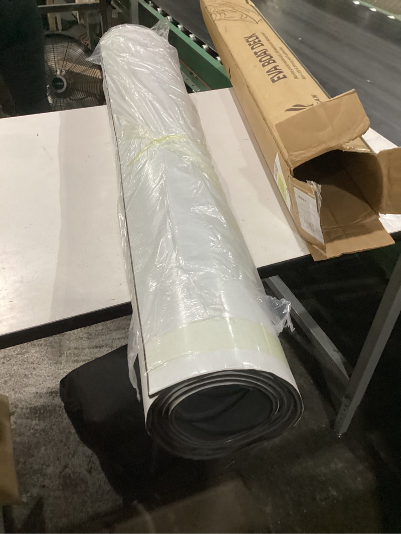 Condition photo showing New/Like New for focean boat flooring eva foam boat decking marine mat non-slip self-adhesive flooring sheet for motorboat jon boats bass boat kayak rv floor, 94.5''x 15.7'', brown with black lines