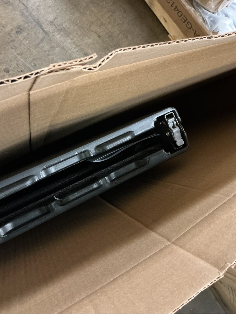 Condition photo showing Good Condition for Folding Table 4 Foot Portable Heavy Duty Plastic Fold-in-Half Utility Table Small Indoor Outdoor Adjustable Height Folding with Carrying Handle, Camping and Party, Black Black 4FT