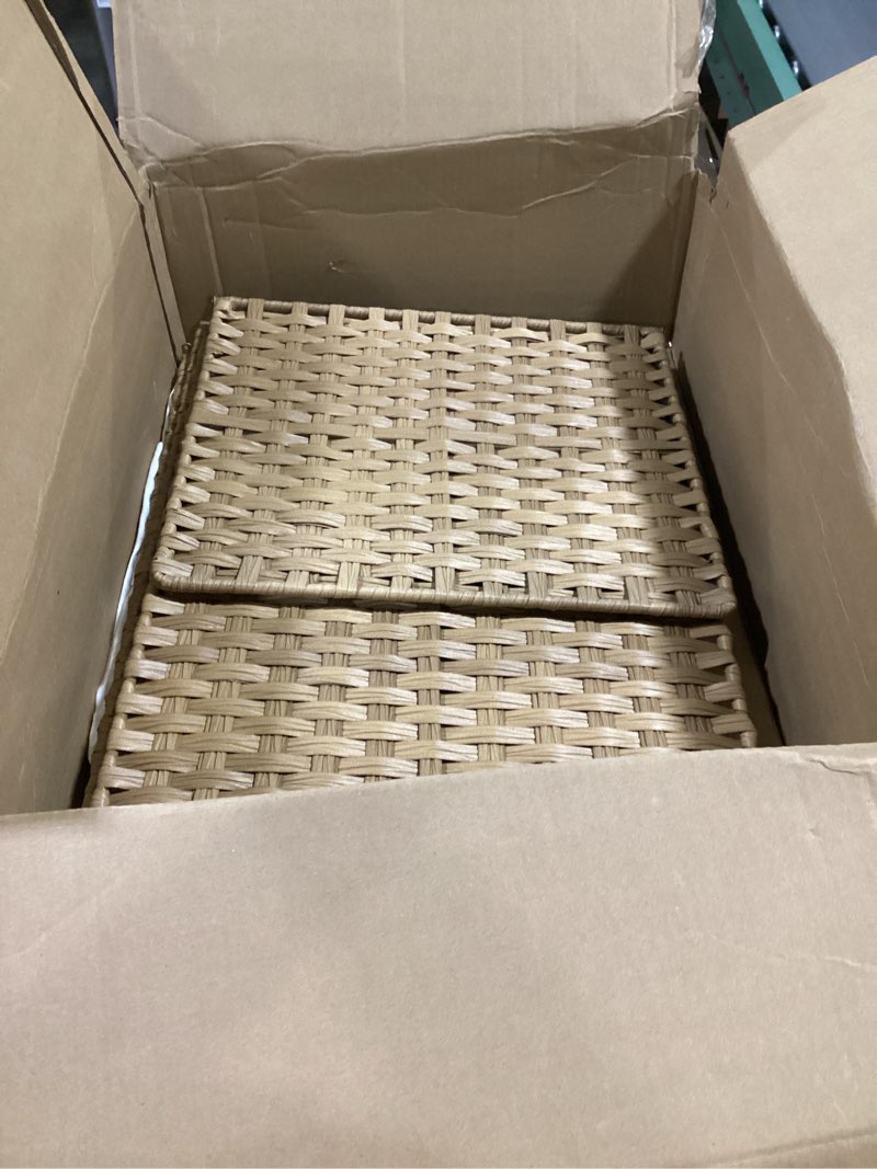 Condition photo showing New/Like New for SONGMICS Laundry Hamper with Lid, 29.1 Gallon (110 L) Synthetic Rattan Clothes Laundry Basket with Lid and Handles, Foldable, Removable Liner, Goose Yellow ULCB152Y01 Goose Yellow 110 L