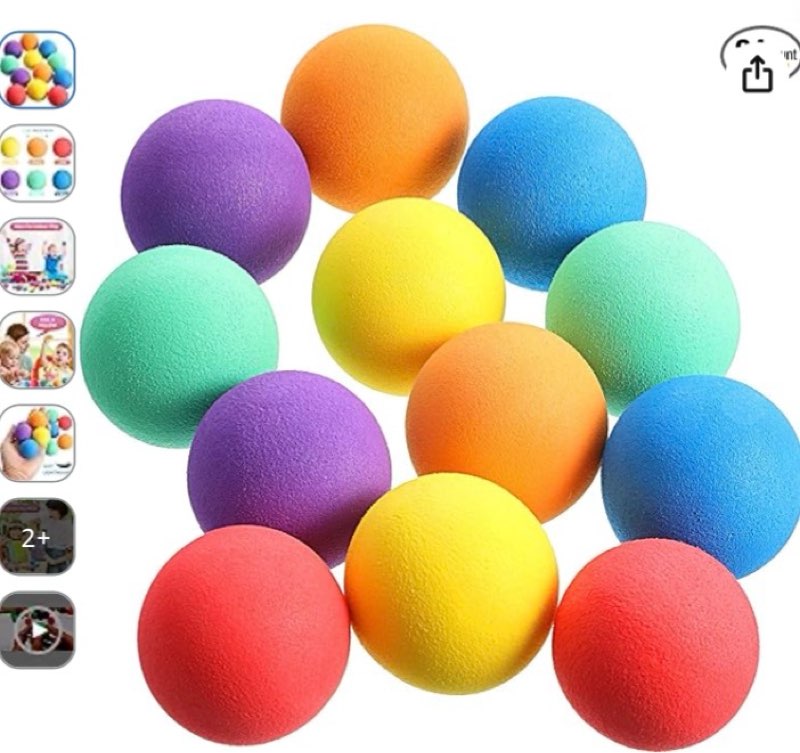 Gejoy 24 Pieces Soft Foam Balls Bulk Lightweight Mini Balls for Safe Indoor Toys Fun Assorted Colors Sponge Balls Birthday Party Favors Bag Gifts for Boys and Girls