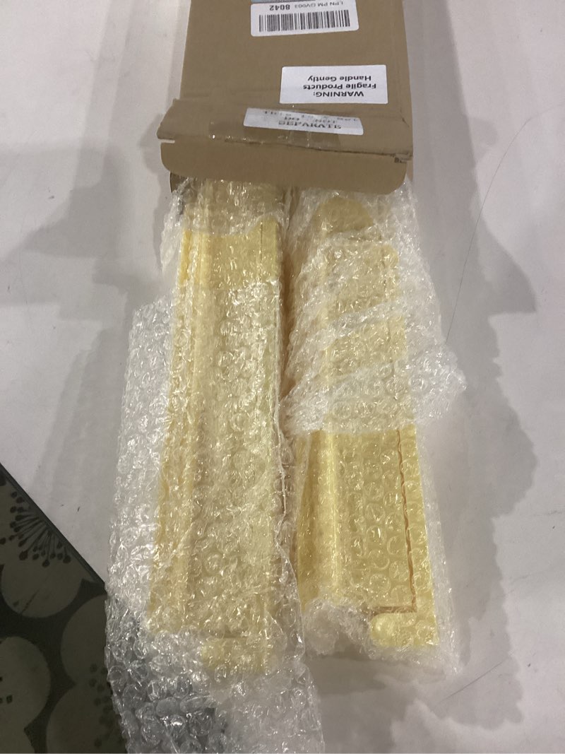 Condition photo showing Good Condition for 4 pcs 18.7 inch creamy yellow acrylic mahjong tile racks with pushers for game night american mahjong racks tile set for mah jong lovers and beginners