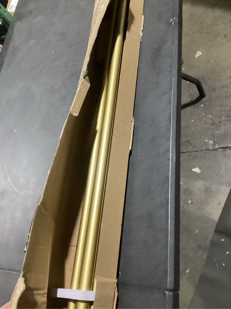 Condition photo showing Good Condition for tonial1 inch double curtain rods 72 to 144 inch (6 to 12 ft), heavy duty decorative drapery rod for windows 69 to 140 inch (5.75 to 11.7 ft) with classic cap finial, gold gold 72-144"