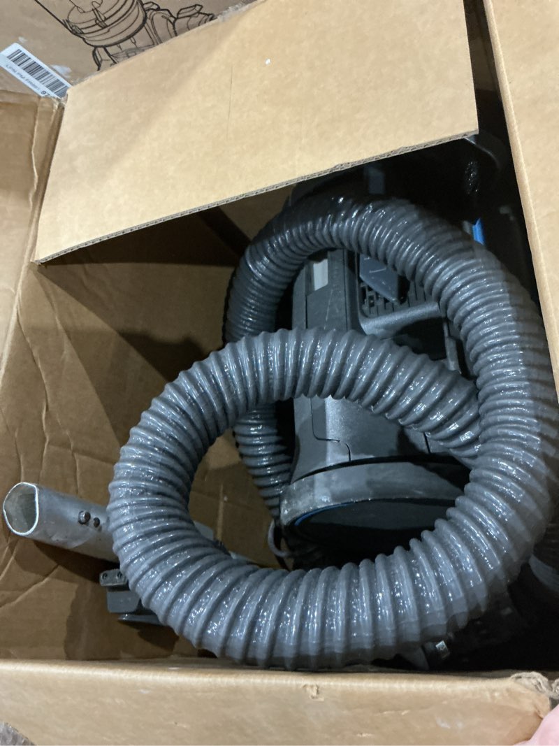 Condition photo showing As Is for kenmore bc3005 pet friendly lightweight bagged canister vacuum cleaner with extended telescoping wand, hepa, 2 motors, retractable cord, and 4 cleaning tools, blue
