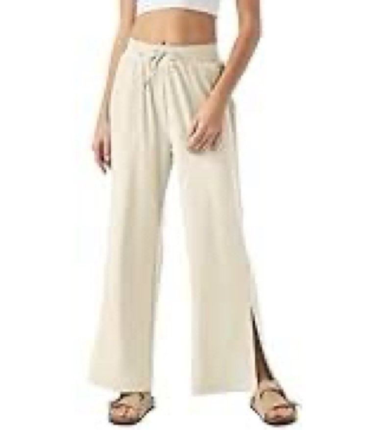 26"/28"/30" Inseam Womens Wide Leg Sweatpants Petite High Waist Summer Pants UPF50 Lightweight Beach