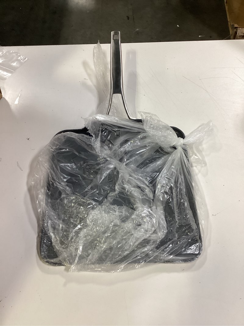 Condition photo showing As Is for calphalon® premier ceramic nonstick 11" square griddle, mushroom grey