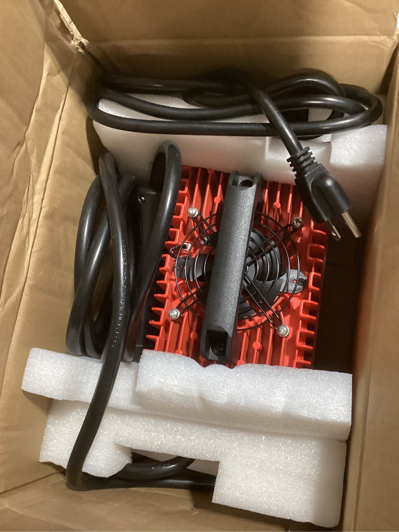 Condition photo showing Good Condition for 10L0L 15 Amp Golf Cart Charger for EZGO RXV & TXT 48 Volt, Golf Cart Battery Charger Fit for Lead Acid, Lithium, Maintenance-Free Battery with Upgraded 3-Pin Round Plug, Support APP Bluetooth Red