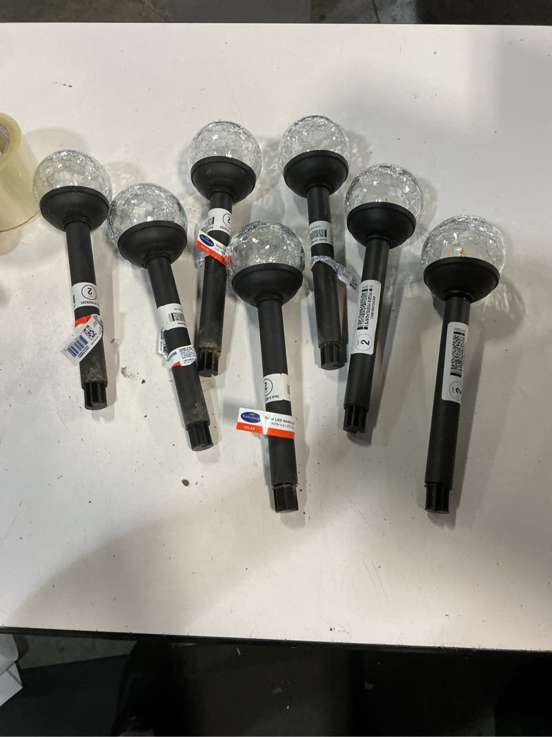 Condition photo showing As Is for ( 6 pack)  harbor breeze 3 -lumens matte black solar led outdoor path light ( 3000-k )