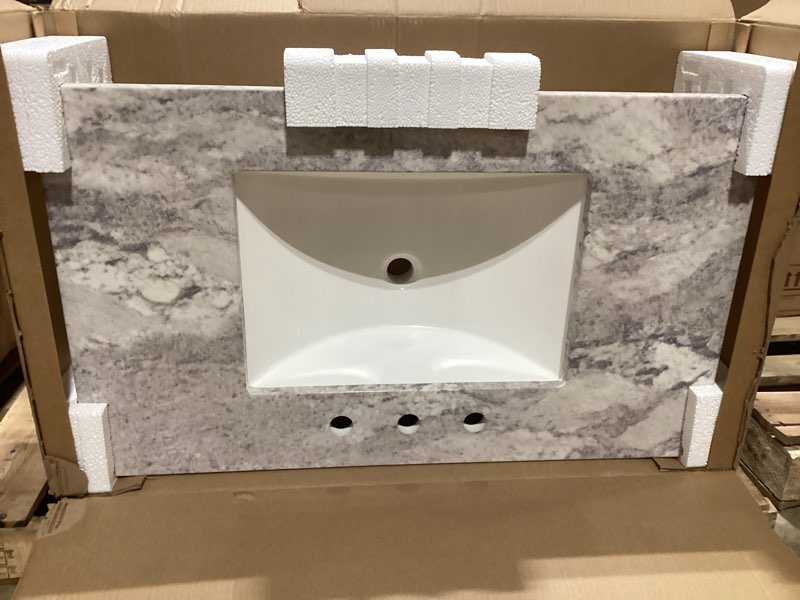 Condition photo showing Good Condition for style selections stone effects 37-in x 22-in solstice cultured marble undermount single sink