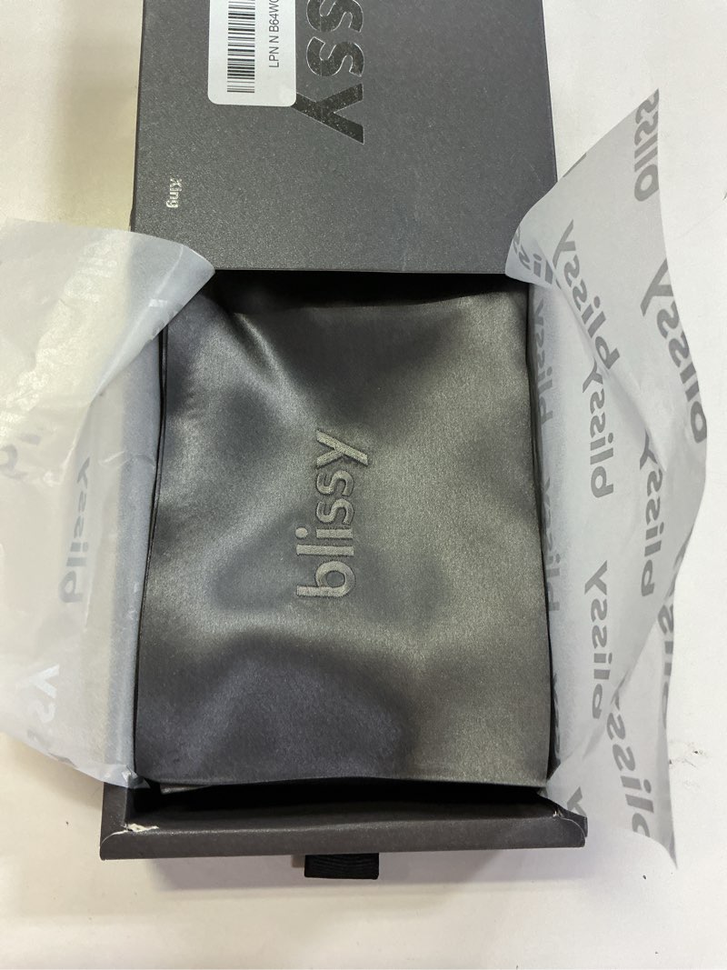 Condition photo showing Good Condition for Blissy Silk Pillowcase - 100% Pure Mulberry Silk - 22 Momme 6A High-Grade Fibers - Silk Pillow Cover for Hair & Skin - Regular, Queen & King with Hidden Zipper (King, Grey) Gray King