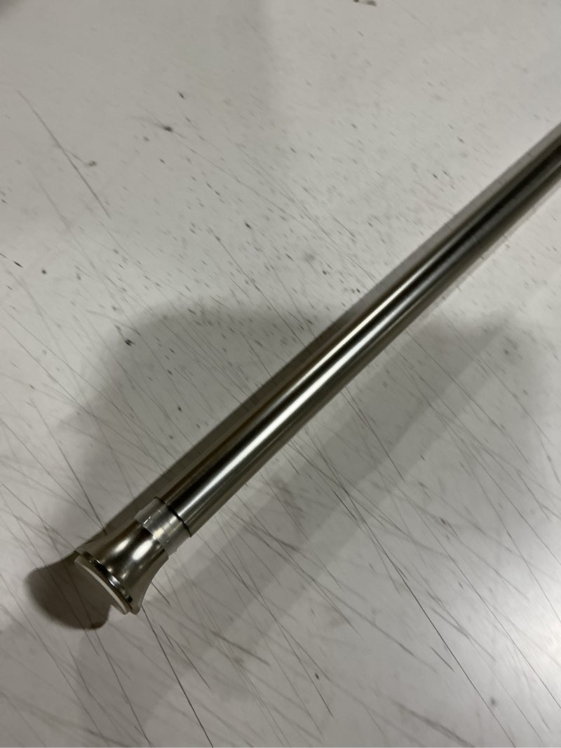 Condition photo showing Good Condition for amazon basics no drill spring tension curtain rod, adjustable extra long 78-108" width, nickel, classic finial nickel 78-108" indoor